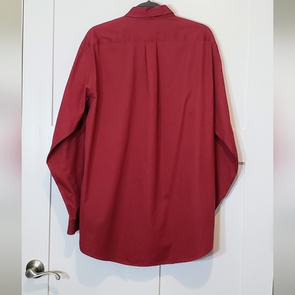 L.L Bean Size Large Tall Button Down Long Sleeve Shirt Cranberry Red Co… - Picture 11 of 12